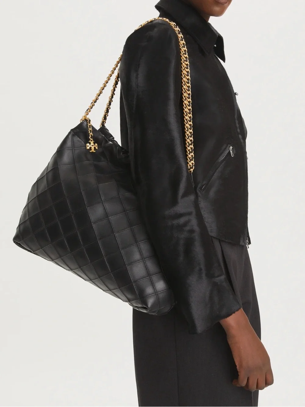 Tory Burch Fleming Quilted Leather Hobo Bag